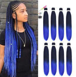 Easy Braiding Hair 26 Inch Pre stretched EZ Braids Crochet Hair 90gpcs Ombre Synthetic Hair Extensions3949543