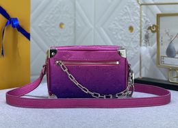 Vintage Mini soft trunk box M81219 fashion crossbody bag zipper handbag tote pouch Genuine leather hobos Women's Luxury mens Designer Embossed Shoulder clutch bags