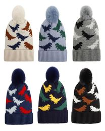 High Quality Winter dinosaur Dyed Beanie Hat Acrylic Warm Knitted cap for infant toddler child boys8449685