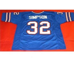 Uf Chen37 custom Front and back mesh fabric BLUE OJ SIMPSON High quality full embroidery College Jersey SIZE S5XL or custom any n5659215