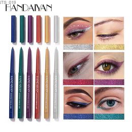 Eye Shadow/Liner Combination HANDAIYAN Glitter Shine Eyeliner Gel Pencil Colourful Long-Lasting Shimmer Makeup Matte Coloured Eye Liner Cream Pen Cosmetic Tool