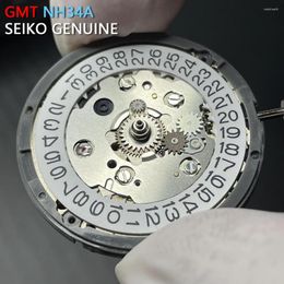 Watch Repair Kits Japan Genuine NH34 GMT Mechanical Movement High Accuracy 24 Jewels Hours With Function Modified Replace Mechanism NH34A