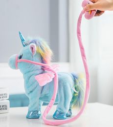 Singing and Walking Unicorn Electronic Plush Robot Horses New Christmas Gift Electronic Plush Toys for Kids Birthday Gifts 35cm3754249