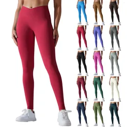 Women's Pants Sports Fitness High Bomb Dry Run Yoga Tights Fold Over Extra Long Wide Leg Pant