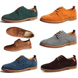 New men's casual shoes 45 suede leather shoes 46 47 large men's shoes lace up cotton fabric pvc cool non-silp 40