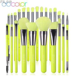 Makeup Brushes Docolor Professional Neon Green Makeup Brush Set Foundation Blending Face Powder Blush Concealers Eye Shadows Makeup Brush Tools