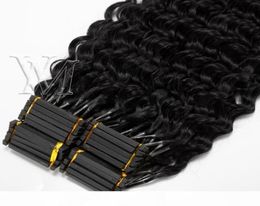 Afro Kinky Curly Straight Deep Water Yaki 4A 4B 4C Cuticle Aligned Remy Virgin 6D Pre Bonded Brazilian Indian Human Hair Extension2829816