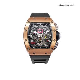 Mens Watch Dress Watches RM Watch RM011-FM Felipe Massa Time Code Rose Gold Men's Wristwatch RM011 DK