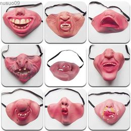 Designer Masks Halloween Funny Latex Half Face Clown Mask Cosplay Humorous Band Horrible Masks Adult Kids Party Cosplay Decoration New