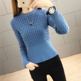 Pullovers JMPRS O Neck Women Pullover Sweater Vintage Tunic Slim Knitted Top Causal Autumn Long Sleeve Basic Jumper Winter Lady Blouse