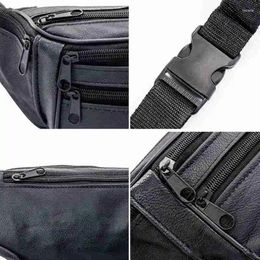 Waist Bags Men's Leather Bag Layer Cowhide Multifunctional Leisure Running Outdoor Purse Small Male Zipper Handbag