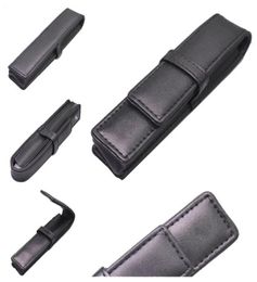 Whole s School supplies Good Quality Pens Case Gift Pen Bag Black Leather Famous Pu Genuine Leather Pouchs2788190