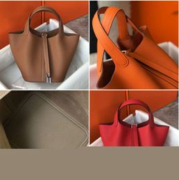 Fashion Classic Designer Handbag Lock Leather Tote Bag Basket Bucket togo Leather For Women Picotin handbag Luxury Custom Genuine cowhide shoulder bags sd3ht