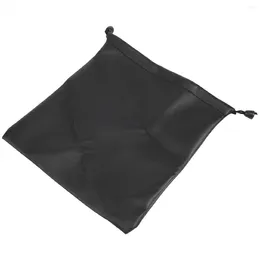 Kitchen Storage PU Leather Soft Bag Pouch Case For Around Earphone AE TP-1 DJ Headphone Black