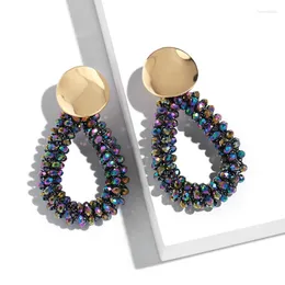 Dangle Earrings Andralyn Fashion Crystal Bead Female Water Drop Geometry Color Beads Alloy Auricular Needle