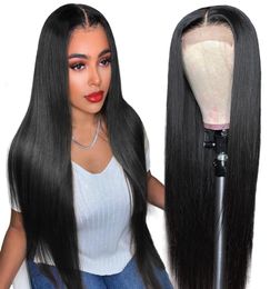 Meetu 5x5 Transparent Lace Closure Human Hair Wigs Loose Deep Curly Front Wig Body Straight Brazilian Water Peruvian for Women All2857298