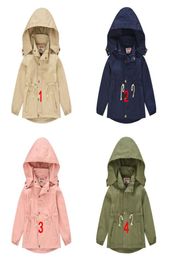 New 4 Christmas Kids Tench coats removable oblique pockets solid color hoodies jacket baby boys fashion jackets children designer 9112375