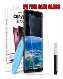 3D Curved Full Glue Adhesive UV Liquid Tempered Glass For Samsung S20 Ultra S10 S10e Plus Fingerprint Unlock S9 S8 Note 9 Screen P1727261