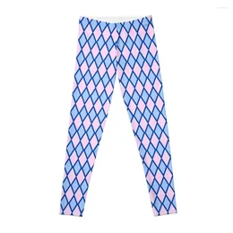 Active Pants Blue And Pink Diamond Shape Pattern Leggings Gym's Clothing Women Sports Womens