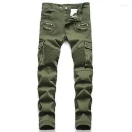 Men's Jeans 2024 Fashion Mens Biker Punk Style Men Cargo Denim Pants Zipper Pocket Motorcycle Male Pantalones Hombre