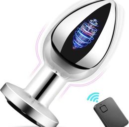 Sex toys Massagers Metal Remote Control Anal Plug Magnetic Suction Charging Heartshaped Vestibule Fun Products for Men and Women 7004514