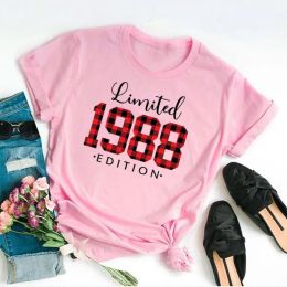 T-shirt Limited Edition plaid 1988 Shirt, Vintage Shirt, Leopard 1988 Shirt, 33rd Birthday Party t shirts, Summer Casual tshirt women,