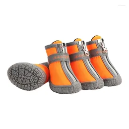 Dog Apparel 4pcs Antiskid Shoes Waterproof Anti Slip Footwear With Reflective Stripe