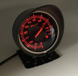 60mm 25 Inch DEFI BF Style Racing Gauge Car Volt Metres with Red White Light Voltage Gauge Sensor3408001