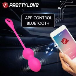 Pretty Love Bluetooth APP Remote Control Vibrating Egg 12 Frequency G spot Vaginal Ball Ben Wa Balls Vibrator Sex Toys for Women Y7554308