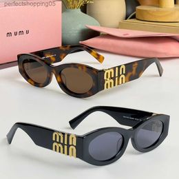 Fashion Miu Sunglasses Womens Designer Cat Eye Plate Glasses Thick Frame Sunshade Letters Mens