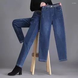 Women's Jeans Boyfriend Style Denim Pantalones S-4xl Casual Jogger Elastic High Waist Harem Vaqueros Spring Ankle-Length Baggy Pants