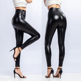 Women039s Pants Capris Womens Leggings Ladies Leather Wet Look Shiny Disco High Waist Trouser Pantalones Mujer Cintura Alta 8148669