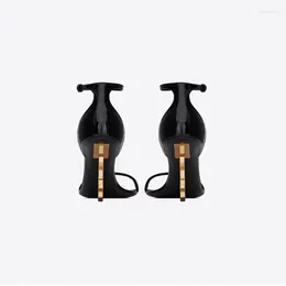 Women and Sandals s European American Black Patent Leather Sexy Letter High Heel Shoes Shoe