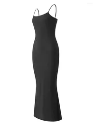 Casual Dresses Women Lounge Slip Long Dress Sexy Sleeveless Backless Bodycon Maxi Slim Elegant