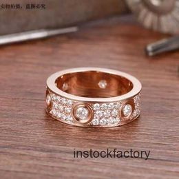 Original 1to1 Cartres S925 Full Sky Star Set Zircon Ring for Couples High end Girlfriend and Best Friend as a Valentines Day Gift TGSL