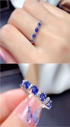 Fashion Chic Small Blue Crystal Topaz Gemstones Zircon Diamonds Rings for Women Girl White Gold Silver Color Jewelry Bijoux Gift4482378
