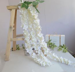 55 to 145 CM Long White Theme Artificial Silk Flower Vine Hydrangea Wisteria Rattan Encryption Design For Home Hanging Ornament9242178