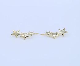 Stud Earrings Simple 2022 Christmas Gift Arrive High Polish Anti Allergy 925 Sterling Silver Matal Gold Colour Climber Star Earring9772350