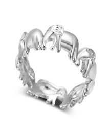 Wedding Rings Silver Colour Ring Classic Exquisite Temperament Female Models Fashion Elephant Hand Jewellery Betrothal5779668