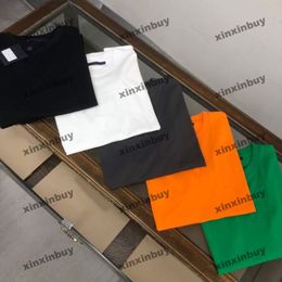 xinxinbuy Men designer Tee t shirt 2024 Emboss letter short sleeve cotton women Grey black Orange green XS-XL