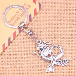 Keychains 20pcs Fashion Keychain 40 41 Mm Mermaid Pendants DIY Men Jewellery Car Key Chain Ring Holder Souvenir For Gift