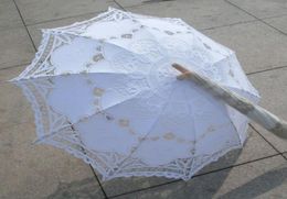 Classic Multicolor Noble Elegant Palace Style Long Arm Wedding Bridal Umbrella Embroidery Gingham Lace Parasol lace Umbrella9664948