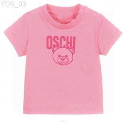 T-shirts Cute Summer Baby Boys Girls Brand T-shirts Letters Printed Kids Short Sleeve T-shirt Cotton Children Cartoon Bear Shirt Child Tees 240306