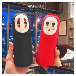 Thermoses Spirited Away Thermos Cups Stainless Steel Vacuum Flask Cartoon Theme Portable Thermocup 300Ml Kitchen Tools T221101 Drop D Dhola