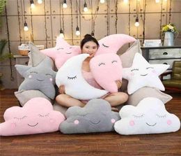 Plush Sky Pillows Emotional Moon Star Cloud Shaped Pillow Pink White Grey Room Chair Decor Seat Cushion 2108045206859