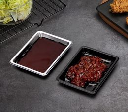 Disposable Sushi Soy Sauce Dish Rectangle Salad Salt Seasoning Containers Plate Restaurant TakeOut Package Whole9773604