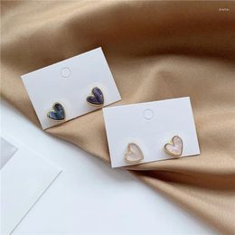 Stud Earrings Mini Cute Acrylic Love Heart Korean Simple Gold Color Ear Nails For Women Girls Trendy Y2k Aesthetic Jewelry