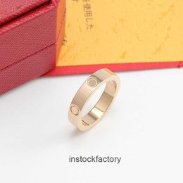 Original 1to1 Cartres LOVE Eternal Ring Wind 18k gold Stainless Steel Pair for Netizens Simple and Luxury Colourless Women 5OZ7