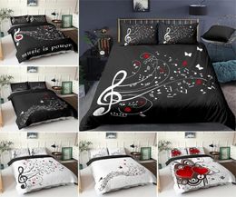 3D Digital Duvet Music Note Printed Beating Comforter Cover Kids Adult Bedding Set for Winter USEUAU Size 2011201769004