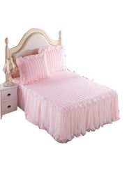 Creative 1 Piece Lace Bed Skirt 2 pieces Pillowcases bedding sets Princess Bedspreads sheet For Cover KingQueen size7117684